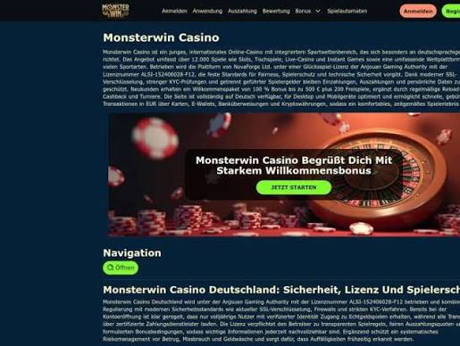 Recensione del sito di casinò online MonsterWin